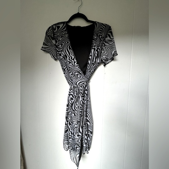 Y2K Wrap Mini Dress - Picture 1 of 5